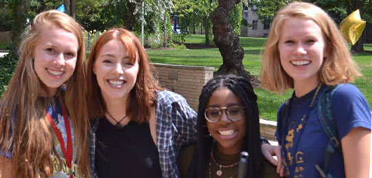 Students visiting The University of Akron