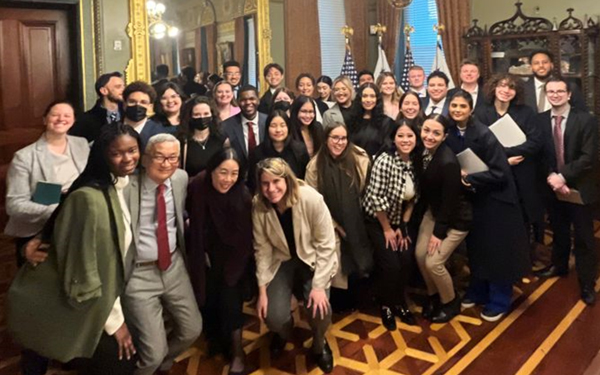 Anisha with members of NMGZ and Erika Moritsugu, Deputy Assistant to President; Hannah Bristol, Sr. Advisor at The White House Office of Public Engagement; Hannah Y Kim, Policy Advisor AA & NHPI, and Celine Apenteng, intern, The White House Office of Public Engagement. (speakers/representatives) at The White House. 