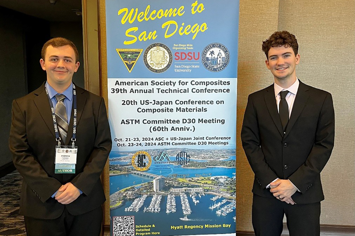 Andrew Frankowski (left) and Isaac Sluder (right), both first-year Ph.D. students in mechanical engineering, received NSF Student Travel Awards to attend their first ASC Technical Conference.