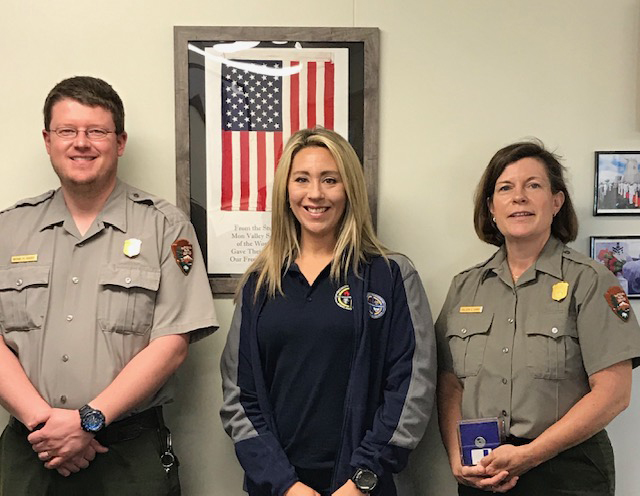 Dr. Stacy Willett with park rangers